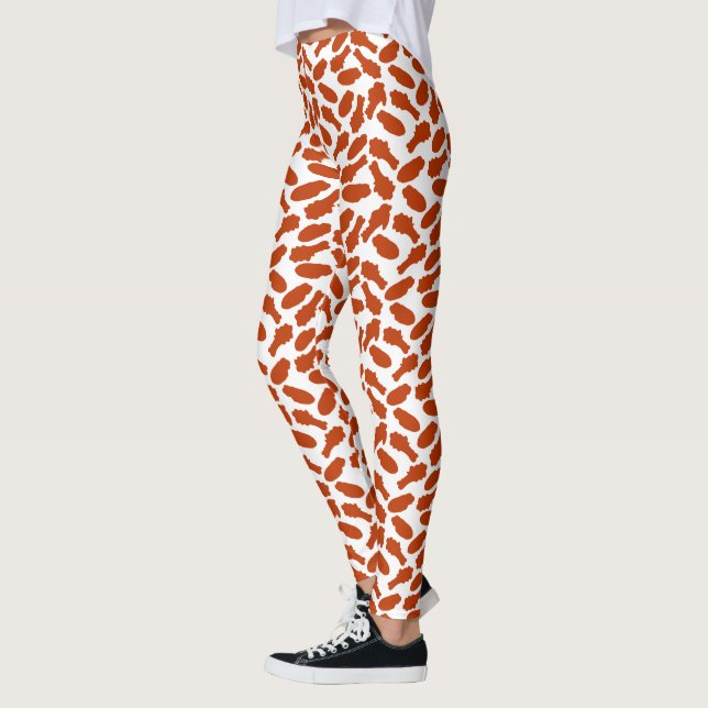 Leggings Patrón divertidísimo de pollo de búfalo (Izquierda)
