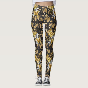 Leggings Patrón dorado 06.bw DGrey BG