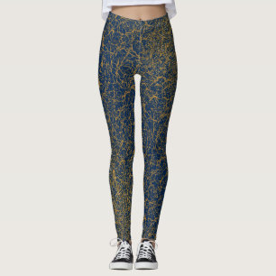 Leggings Patrón dorado 09.bw Dblue BG
