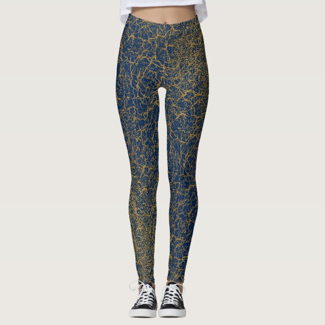Leggings Patrón dorado 09.bw Dblue BG (Anverso)