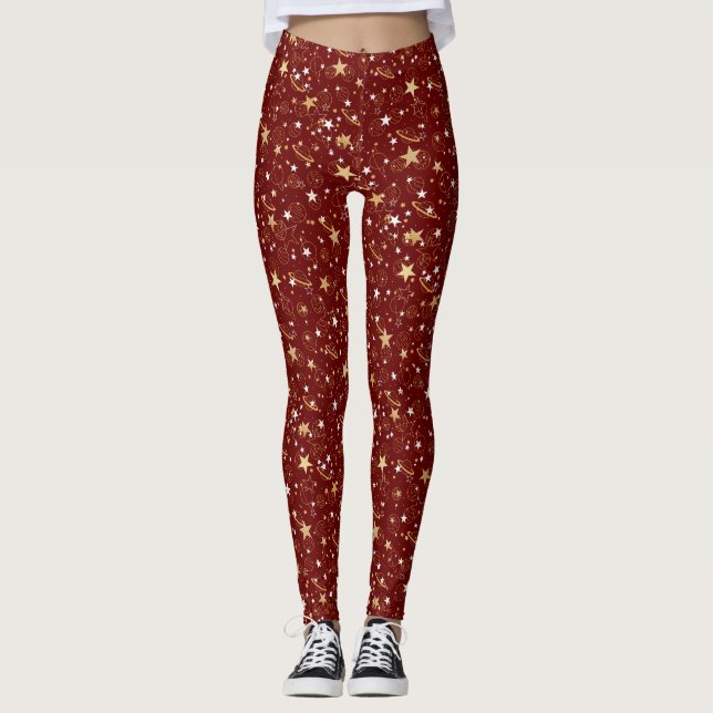 Leggings Patrón dorado 10.bw DRed BG (Anverso)