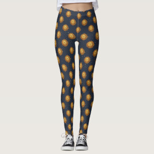 Leggings Patrón Dorado del Sol Celestial (1)