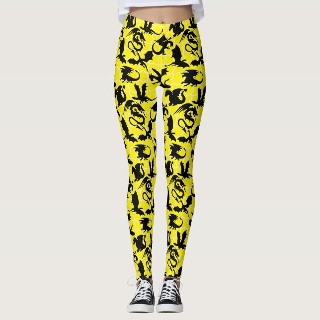 Leggings Patrón Dragon 01.wx4x4.azul amarillo BG (Anverso)