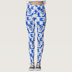 Leggings Patrón Dragon 02 azul.bwx4 bengalí