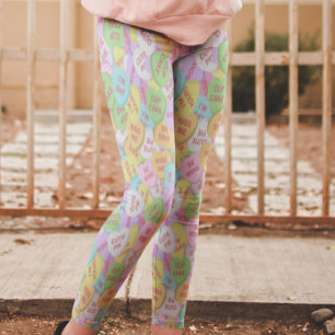 Leggings Patrón El día de San Valentín de piernas de corazó