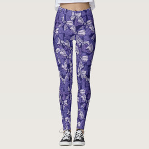 Leggings Patrón elegante de arco morado