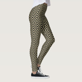Leggings Patrón elegante de baldosas de oro moderno cuadrad
