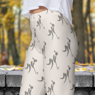 Leggings Patrón elegante de hockey sobre mujeres blancas de