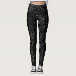 Leggings Patrón elegante de impresión de leopardo negro y p<br><div class="desc">Patrón de impresión de leopardo gris negro y plateado</div>