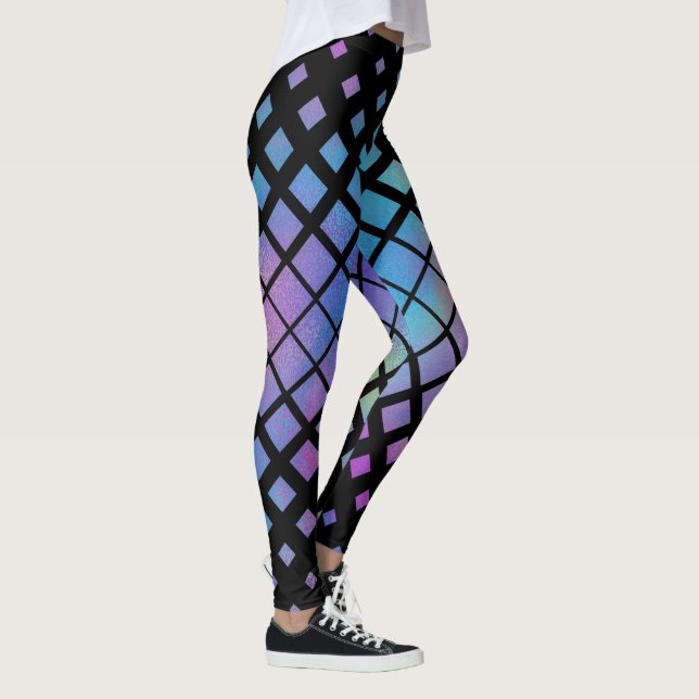 Leggings Patrón elegante de mosaicos de diamantes geométric (Derecha)