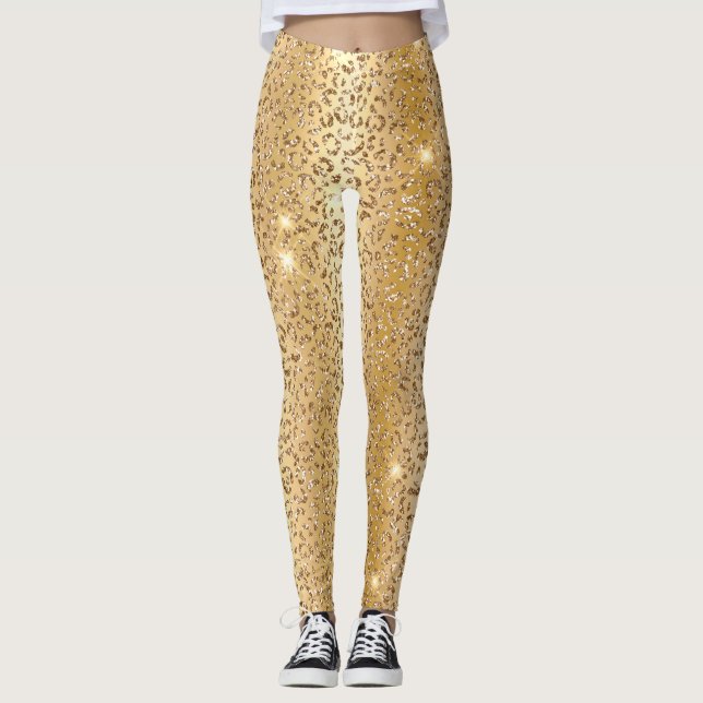 Leggings Patrón elegante de puntos de leopardo salvaje de P (Anverso)