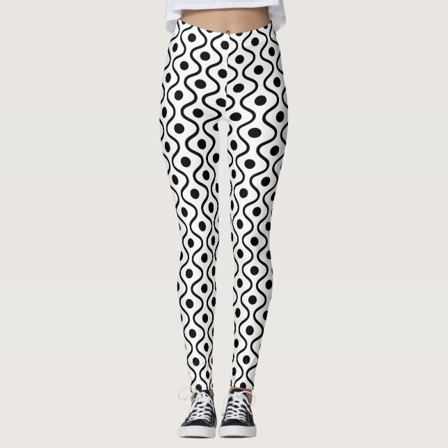 Leggings Patrón elegante en blanco y negro (Anverso)