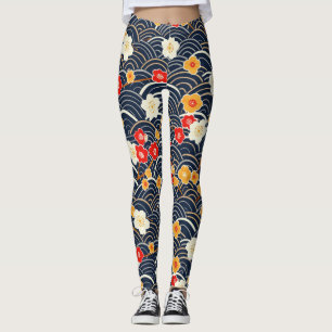 Leggings Patrón elegante sin soldadura de flores de cerezo