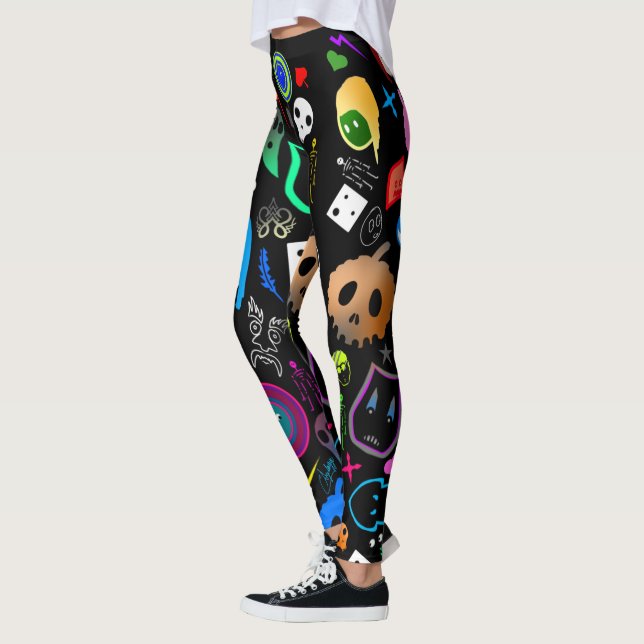 Leggings Patrón Emo Halloween (Izquierda)