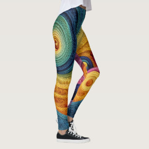 Leggings Patrón en espiral abstracto textura de remolino 3D