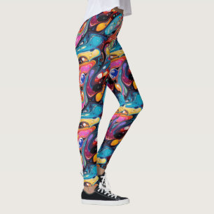 Leggings Patrón en mosaico de líquido vertido lindo