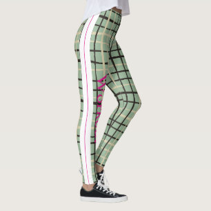 Leggings Patrón escocés adorable y lindo l Sage green
