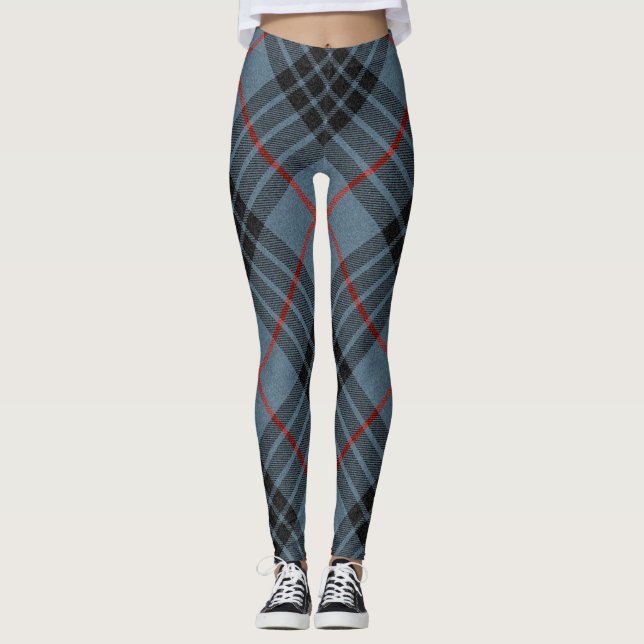 Leggings Patrón escocés de MacKay Blue Tartan Plaid (Anverso)