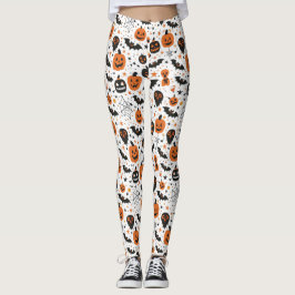 Leggings Patrón espeluznante y lindo de Halloween