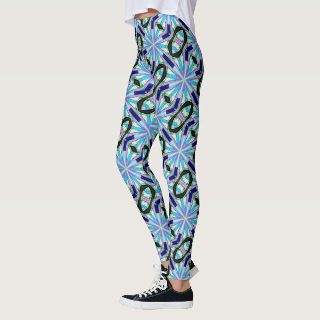 Leggings patrón estelar azul salvaje de seis puntos (Izquierda)