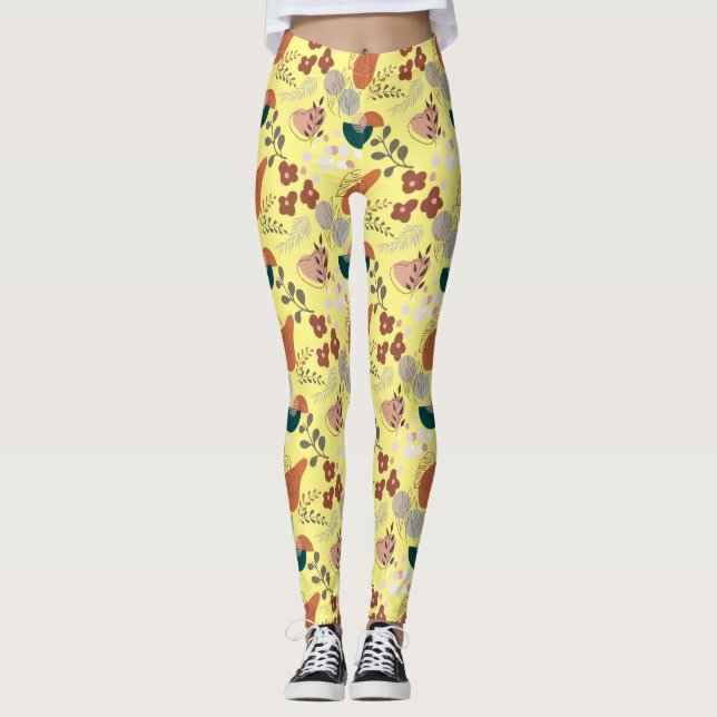 Leggings Patrón estético BOHO A10 L BG amarillo (Anverso)