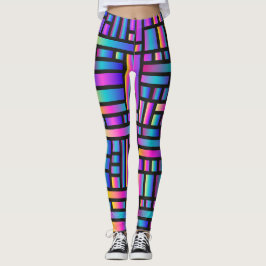 Leggings Patrón Estilo Moderno - Moda Tartán Geométrico