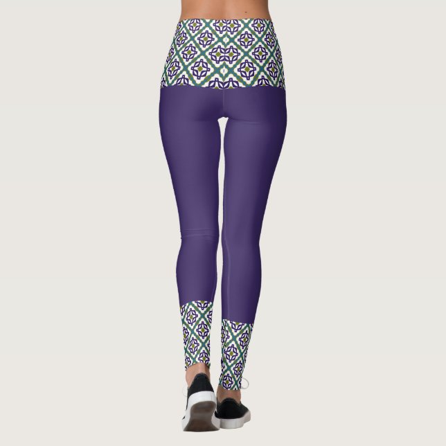 Leggings Patrón Estrella de Diamante de Flor (Reverso)