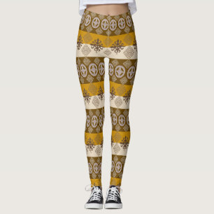 Leggings Patrón étnico africano con simboles Adinkra