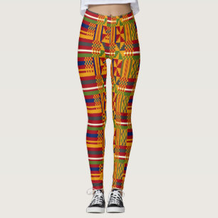 Leggings Patrón étnico de Kente - Textil africano vibrante