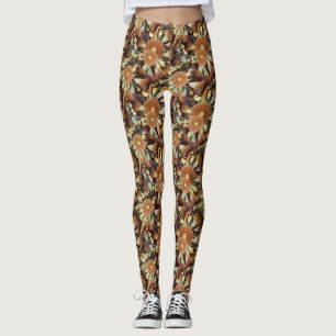 Leggings Patrón Eucalyptus Y Ganado De Otoño