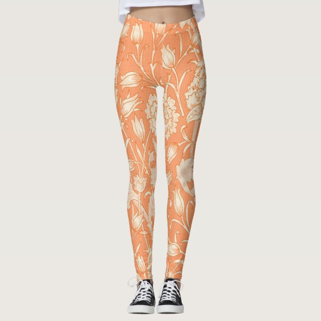 Leggings Patrón famoso de William Morris Wild Tulip (Anverso)
