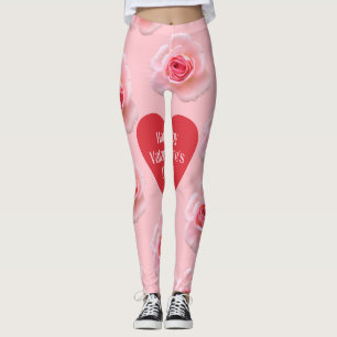 Leggings Patrón Feliz Día de San Valentín 2024 Antecedentes