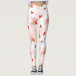Leggings Patrón Fénix Bird Y Phoenix Flower Seamless