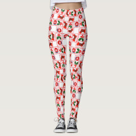 Leggings Patrón festivo de Navidad