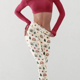 Leggings Patrón festivo de vacaciones de Navidades pequeños