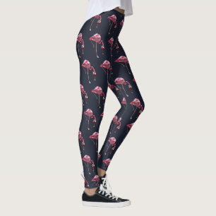 Leggings Patrón Flamingo Rosa Drinker Gracioso Novedad