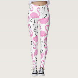 Leggings Patrón Flamingo Rosa Girly Simple Moderno