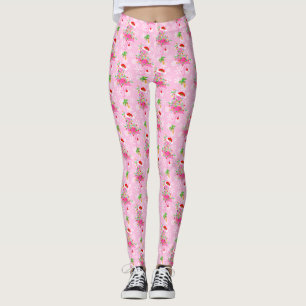 Leggings Patrón Flamingo Rosa navidad