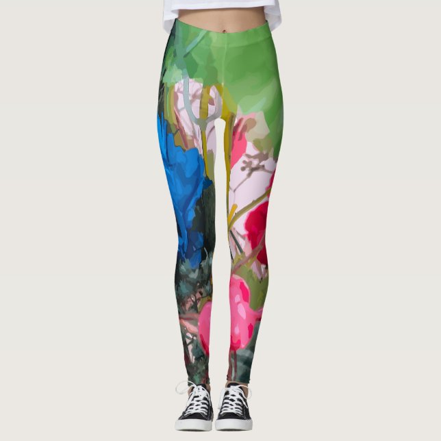 Leggings Patrón floral abstracto (Anverso)
