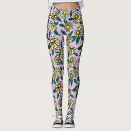 Leggings Patrón floral amarillo