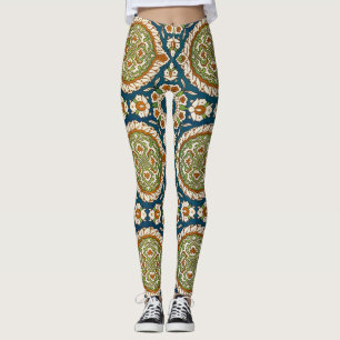 Leggings Patrón floral árabe vintage decorativo