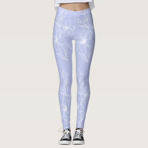 Leggings Patrón floral azul