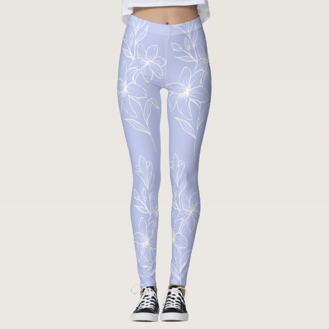 Leggings Patrón floral azul (Anverso)