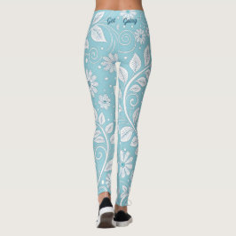Leggings Patrón floral azul Pastel