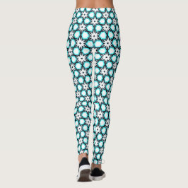 Leggings Patrón floral azul y blanco de Aqua