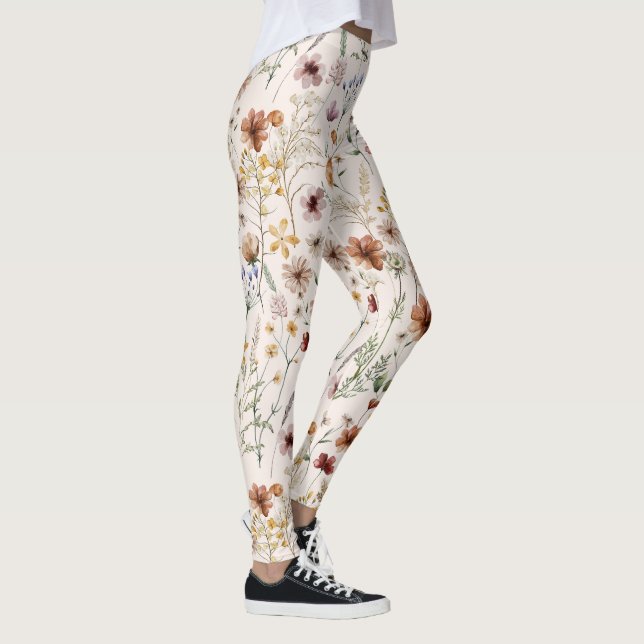 Leggings Patrón floral boho de acuarela (Derecha)