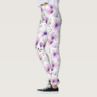 Leggings Patrón floral botánico acuarela
