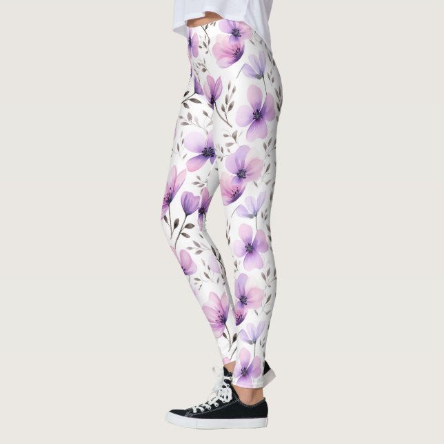 Leggings Patrón floral botánico acuarela (Izquierda)