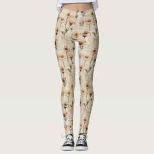 Leggings Patrón floral botánico vintage (7)