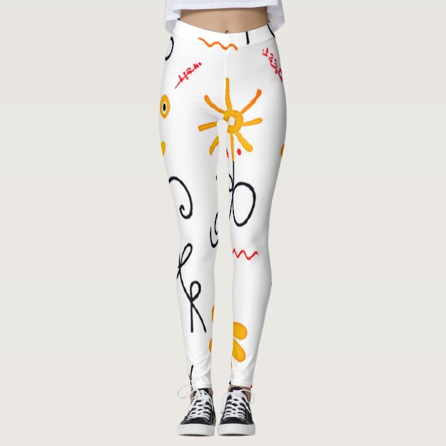 Leggings Patrón floral caprichoso (Anverso)